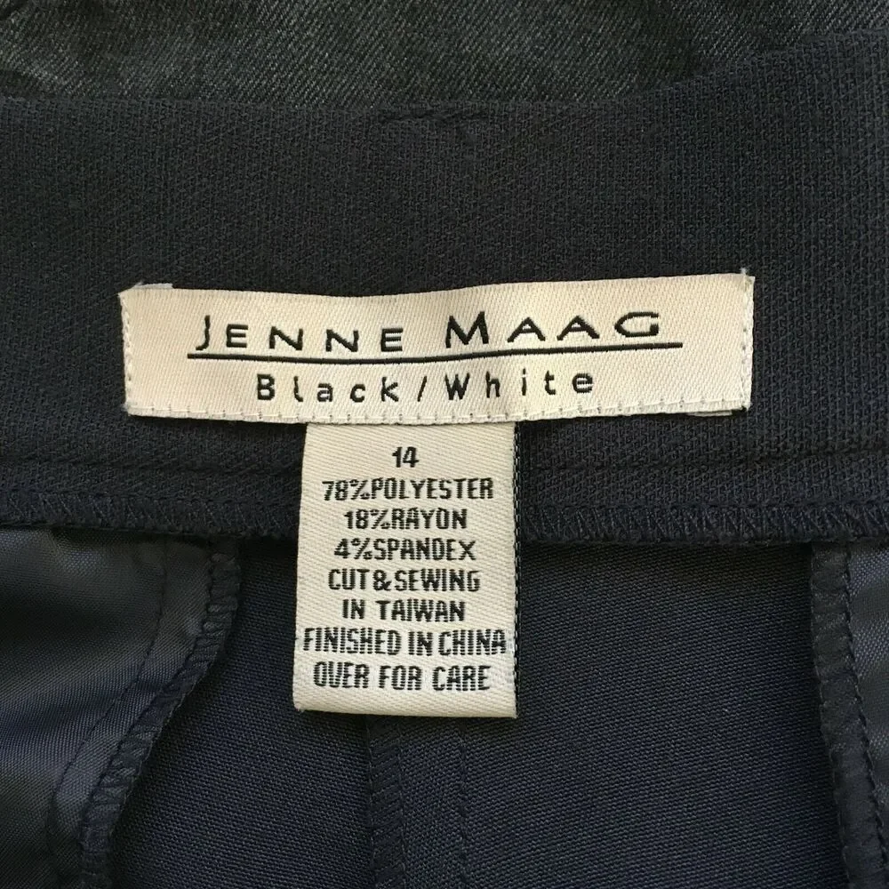 Jenne Maag Pants Womens Sz 14 Black Stretch Trouser Dress Straight Leg - Picture 7 of 11